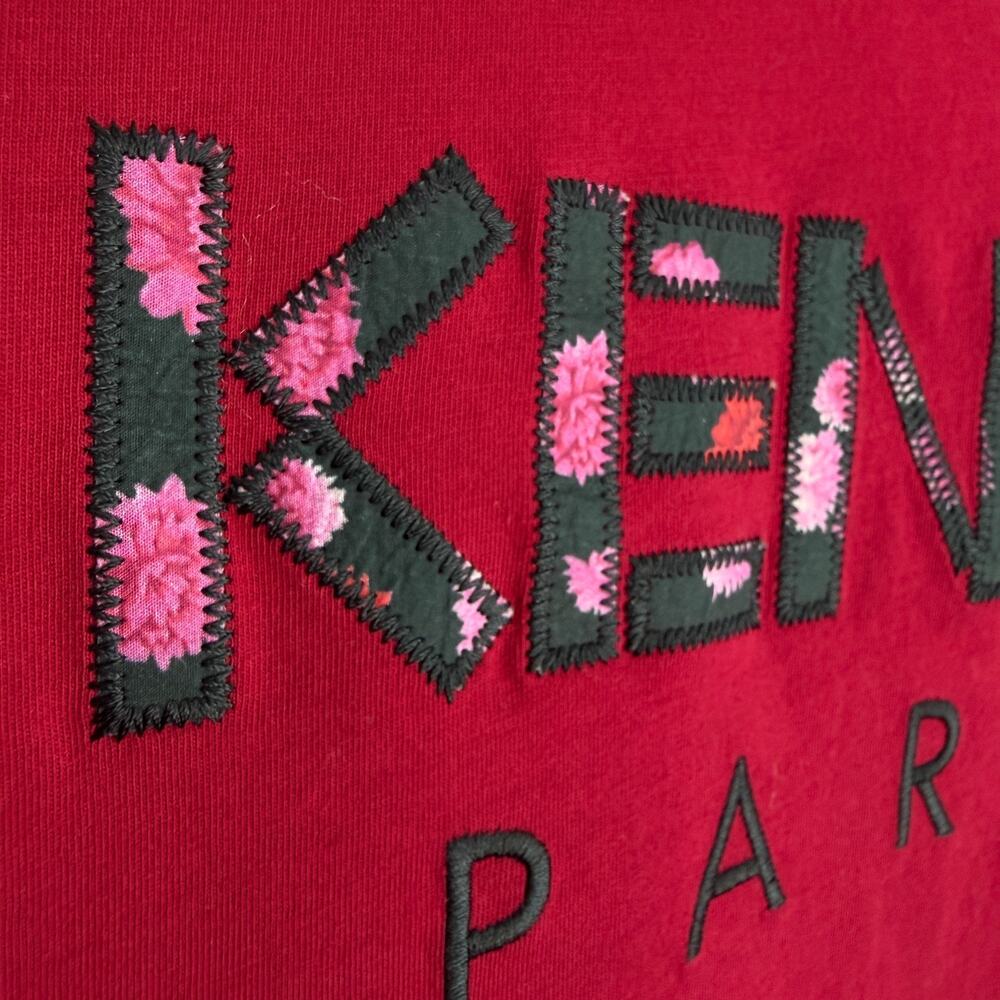 Kenzo Paris Shirt Women XS Graphic Logo Embroidered Baby Tee Short Sleeve Crewne - Picture 7 of 14